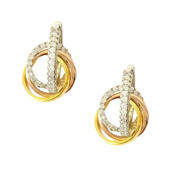 Spero London Fancy Cubic Zirconia Hoops Earrings