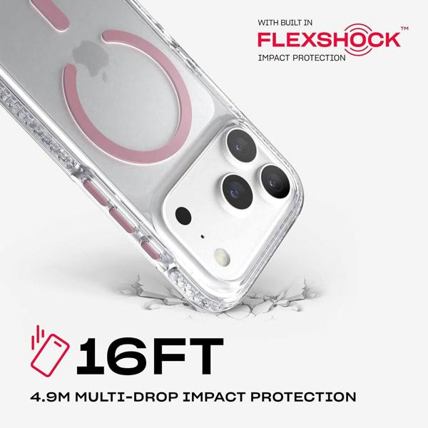 Tech21 Evo Crystal Case with MagSafe for iPhone 17/18 Pro 6.3" Clear Pink - T21-11643