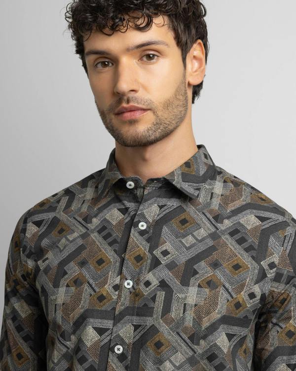 Steel & Jelly Limited Edition Slate Aztec Slim Fit Shirt