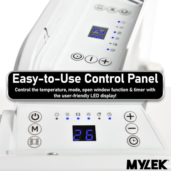MYLEK Electric Panel Heater - Wall Mounted or Free Standing 500w