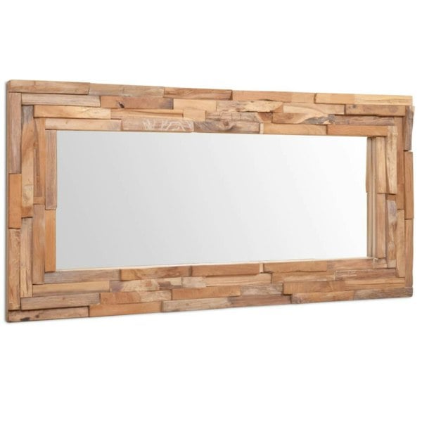 Berkfield Decorative Mirror Teak 120x60 cm Rectangular