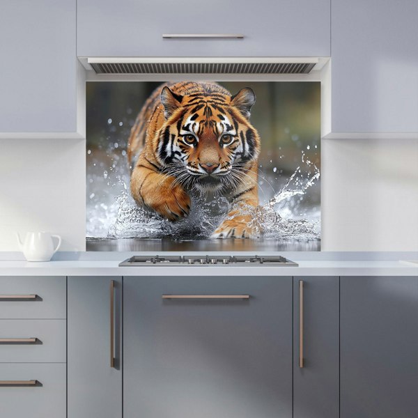 Warren Reed Tiger Hunting Glass Kitchen Splashback - 00047