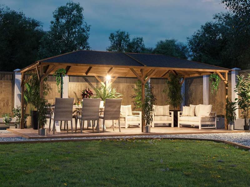 Dunster House Wooden Garden Gazebo 6 x 3 Roof Shingles Included, Fully Pressure Treated, Utopia 630