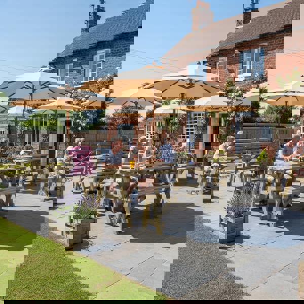 Arbor Garden Solutions Victoria Rounded Space Saving Picnic Table and Benches Set