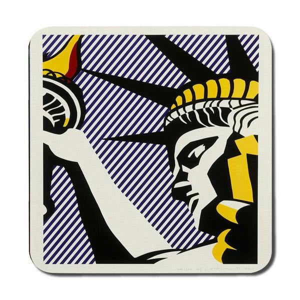 Benjamin Tate Design Limited Edition Pop Art Placemat And Coaster Set From Designer Artwork Collection With Wood Bottom