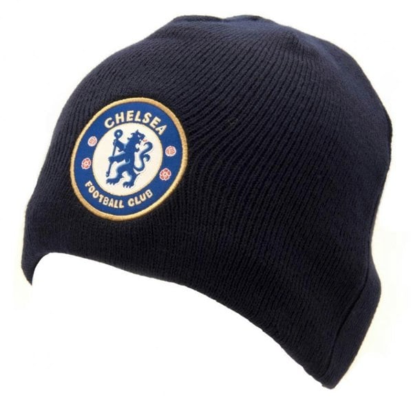 Chelsea FC Official Adults Unisex Knitted Hat - Navy