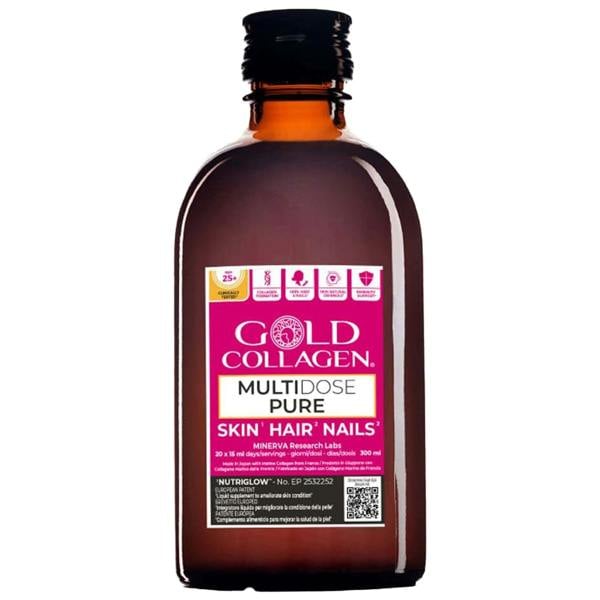 Gold Collagen Liquid Supplement Multidose Pure Skin, Hair & Nails Liquid Supplement 20 x 15ml