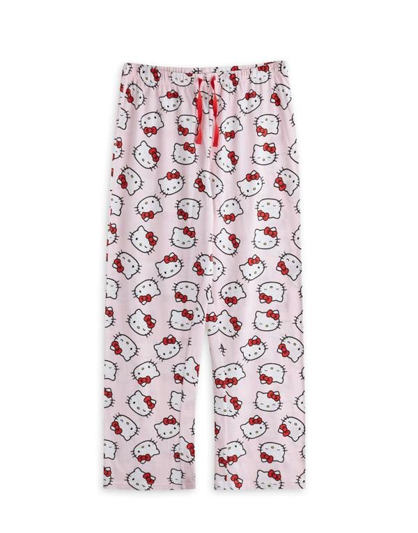 Hello Kitty Womens Pink Character Short Sleeve Long Leg Pyjama Set