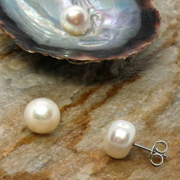 Sterling Silver Natural Pearl Stud Earring - Spero London