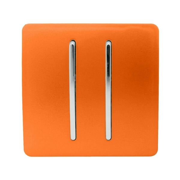 Trendi Switch 2 Gang 1 or 2 way Rocker Light Switch in Sunset Orange