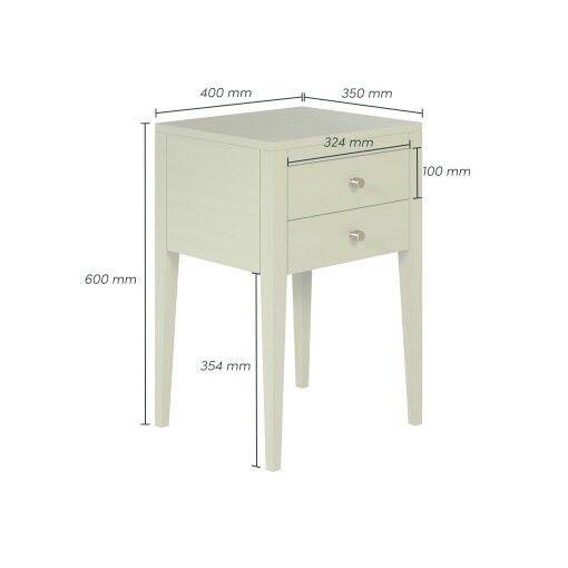 Wyld Haus Pirenopolis Sage Green Wood Grain 2 Drawer Bedside Table