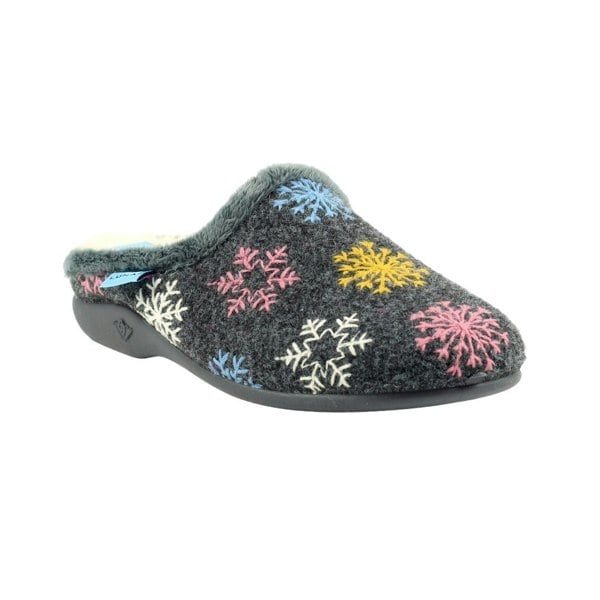 Lunar Women's Juniper Snowflake Slippers - Grey