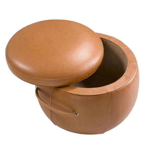 Angel Cerdá Camel leather pouffe 5171