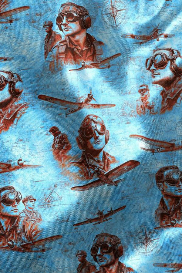 AIR FORCE TENCEL PRINT SHIRT - Claudio Lugli Shirts