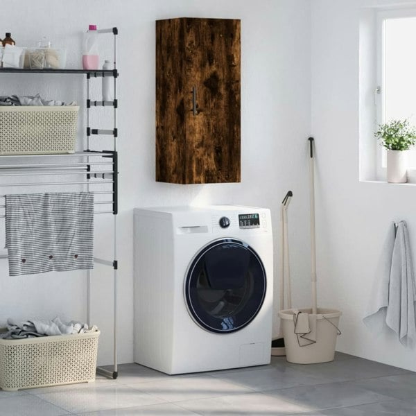 Berkfield Wall Mounted Cabinet Smoked Oak 34.5x34x90 cm
