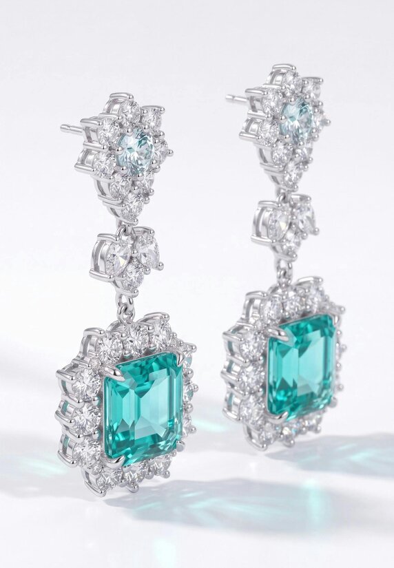 Latelita Arabella Aquamarine Drop Earrings Silver