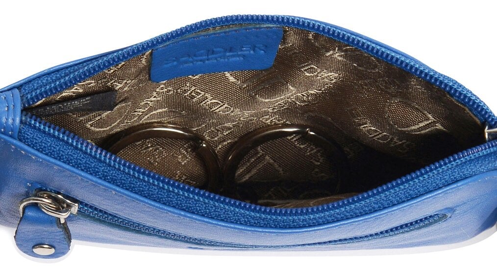SADDLER Compact Leather Coin & Card Purse "Ellie" – Handmade by Saddler | RFID Protected & Gift Boxed | With Front Zip Pocket & Key Holder