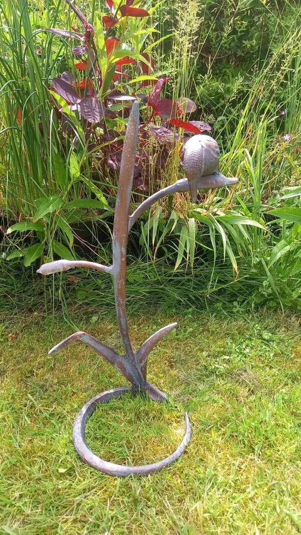 Inspirational Gifting Kingfisher on Reeds Garden Ornament Sculpture with an Aged Bronze Finish