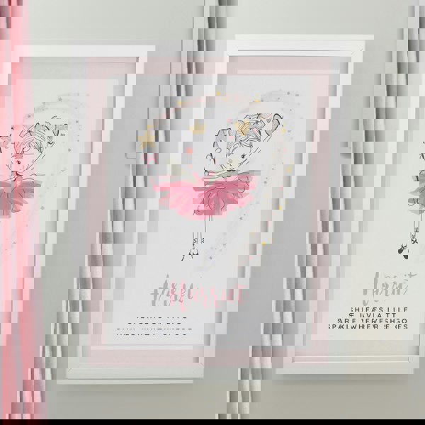 Personalised Memento Company Personalised Princess Ballerina White Poster Frame