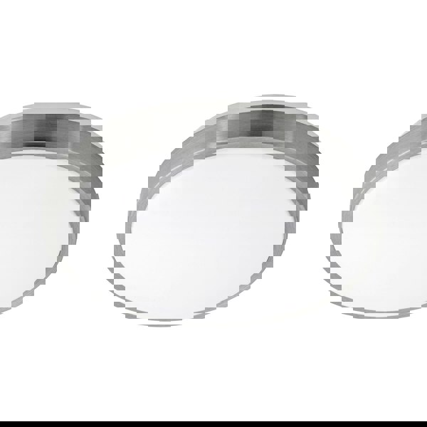 Wall Flush Ceiling Light White Shade White Satined Nickel Plastic Bulb LED 18W Loops