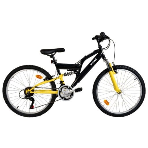 YOAC 23 Dual Suspension Mountain Bike, 20in Wheel - Black/Yellow