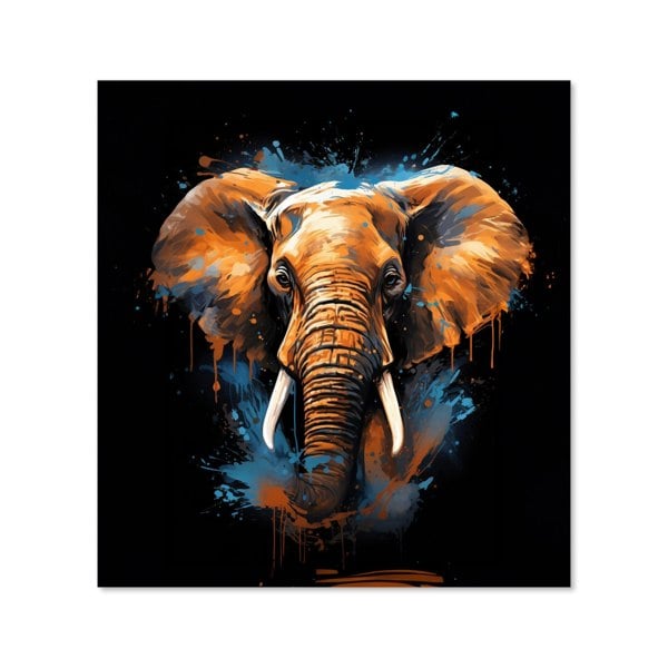 Warren Reed - Designer Splashart Elephant Blue Kitchen Splashback