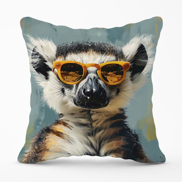 Warren Reed Lemur In Glasses Cushions