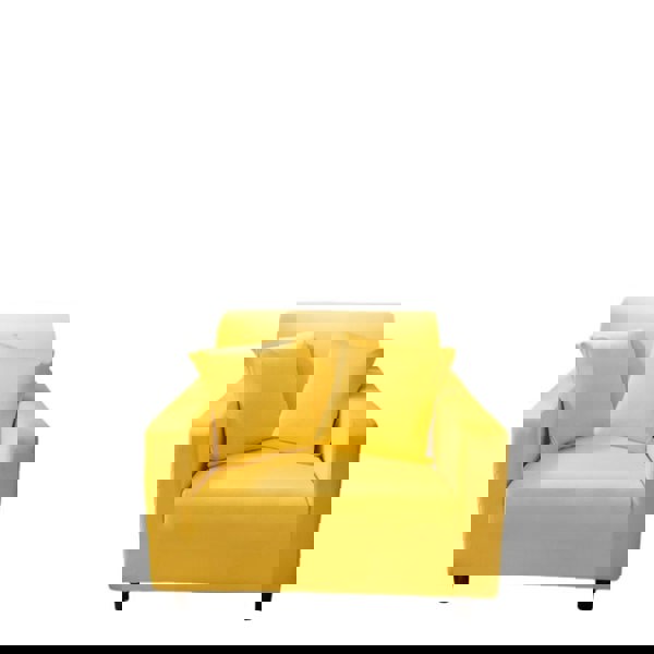 Anyhouz Anyseat 1 Seater Sofa Cover Plain Yellow Style and Protection For Living Room Sofa Chair Elastic Stretchable Slipcover