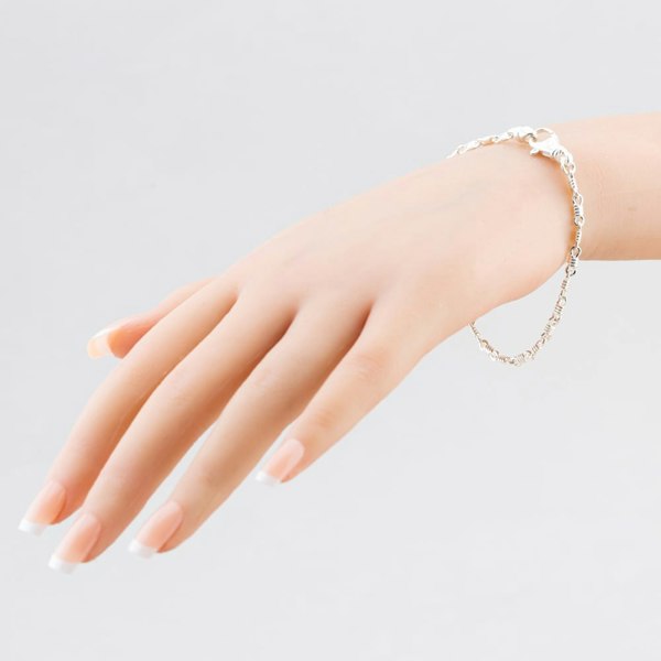 T. H. Baker Argentium Silver 7.7 Inch Fancy Chain Bracelet ARG-943025-7.7