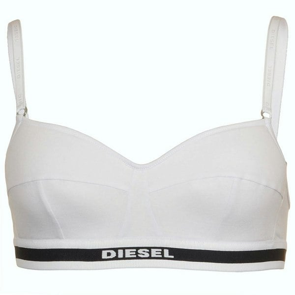 Diesel NASTY Cotton Stretch Bralette, White
