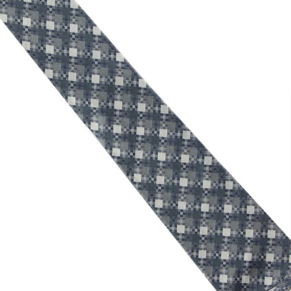 Dunhill luxurious mulberry silk gingham check patterned tie grey tones
