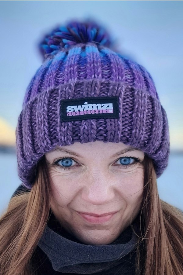 SuperBobble Berries Gradient Rib Beanie Bobble Hat - Purple