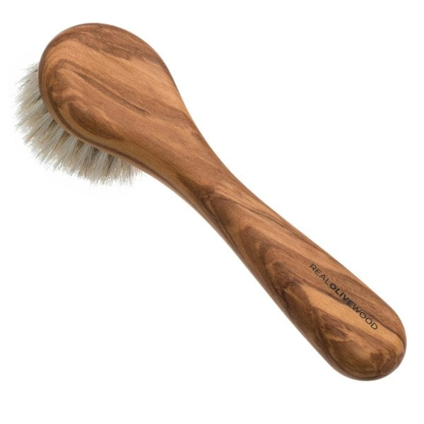 Hydréa London Premium Olive Wood Facial Brush - Exfoliating Natural Bristle