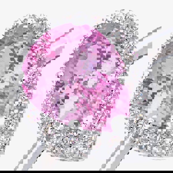 T. H. Baker 9ct White Gold Pink Sapphire & Diamond Pear Shaped Cluster Ring PR07331WCPSA