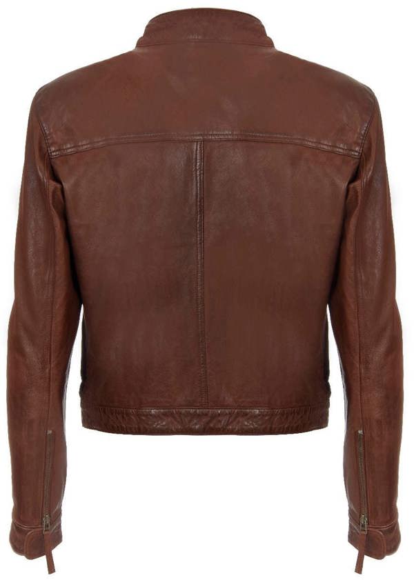 Infinity Leather Men’s Classic Fitted Leather Biker Jacket-Austin