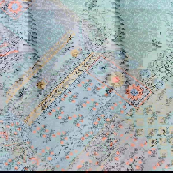 Catherine Lansfield Folk Patchwork Reversible Duvet Cover Set Green