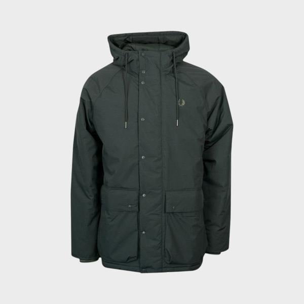 Fred Perry Padded Zip Through Jacket Night Green