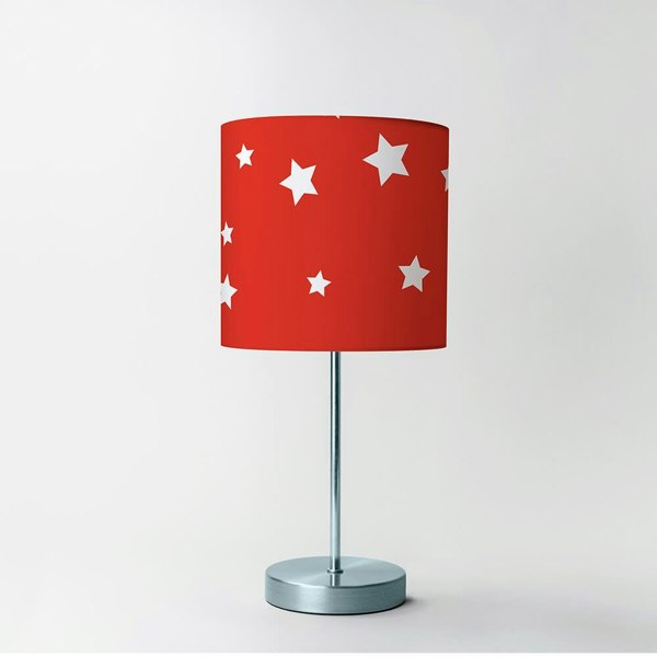 Red Stars Table or Ceiling Lampshade - Happy Linen Company