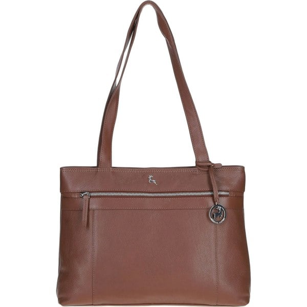 Classic Leather Zipped Shoulder Bag: Derry