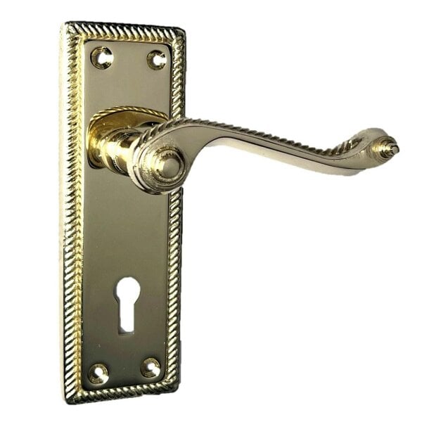 EDH Door Hardware Georgian Style Scroll Brass Finish Door Handles – Internal Door Handles