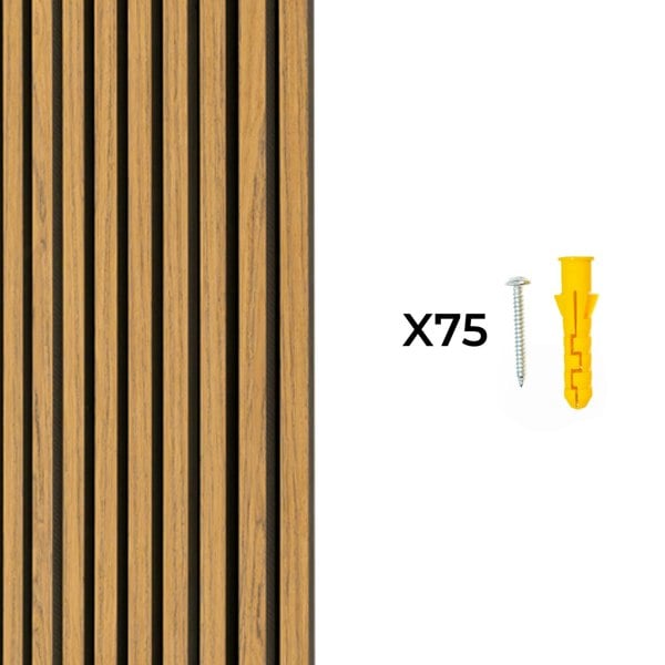 Monstershop Acoustic Slat Wall Panels x 3 - Oak
