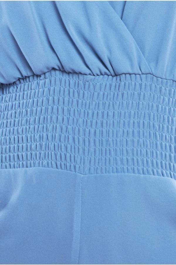 Chiffon Jumpsuit With Flutter Sleeves - Blue TR352
