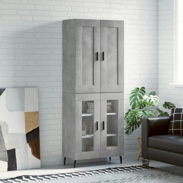 Berkfield Highboard Concrete Grey 69.5x34x180 cm Engineered Wood