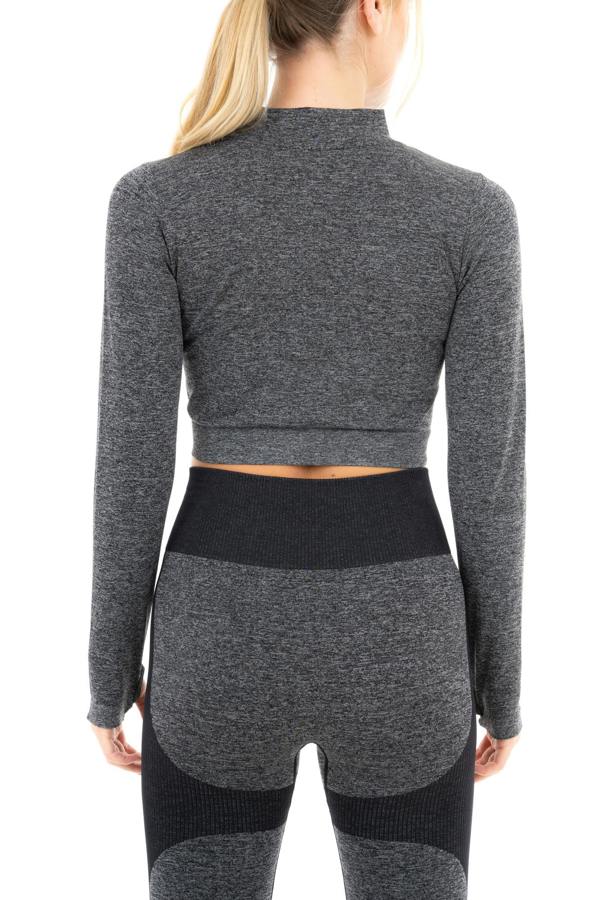 Smart Living Women's Seamless Ribbed Marl Jacket - Black