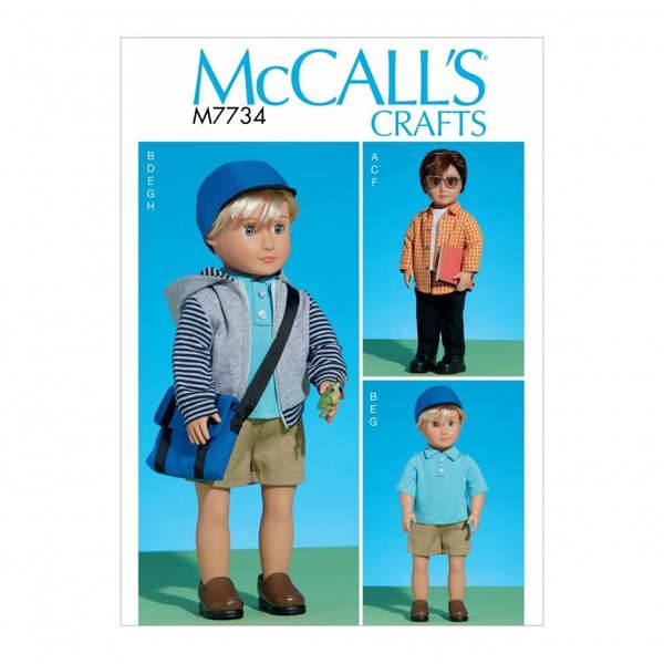 McCalls 7734 Paper Sewing Pattern – Doll Clothes, Size One Size, Easy