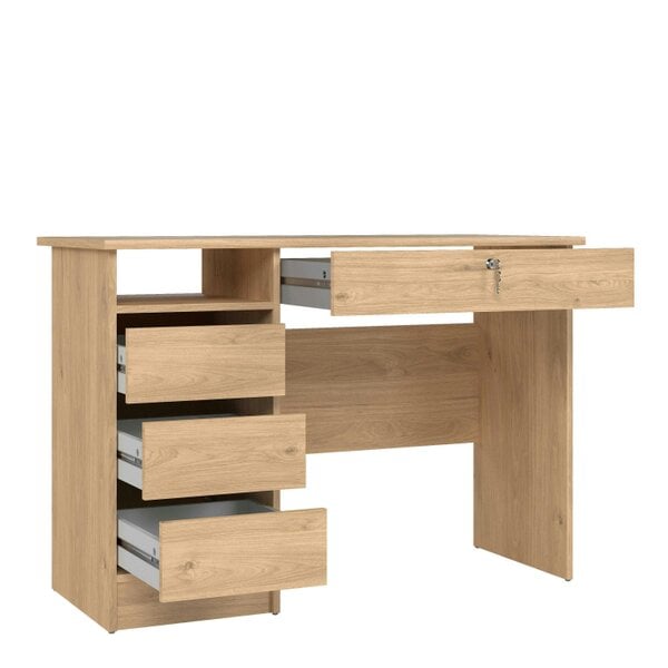 Wyld Haus Billabong Jackson Hickory Oak Wood 4 Drawer Office Desk
