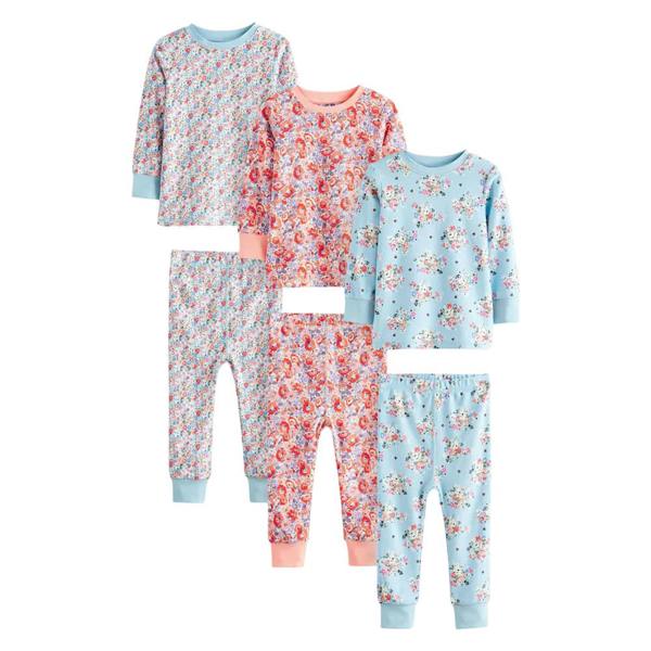 Cath Kidston Childrens/Kids Snuggle Pyjama Set (Pack of 3) - Pink/Blue/Red - 