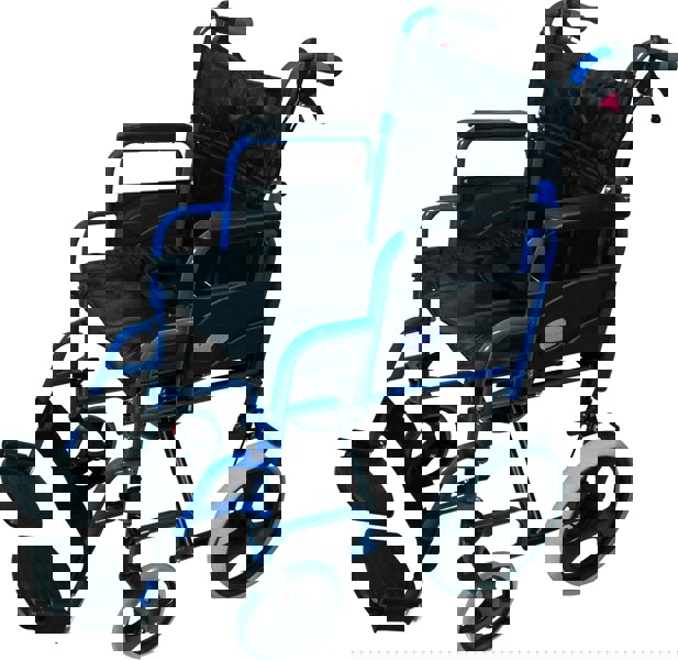 Aidapt Deluxe Attendant Propelled Steel Wheelchair Blue