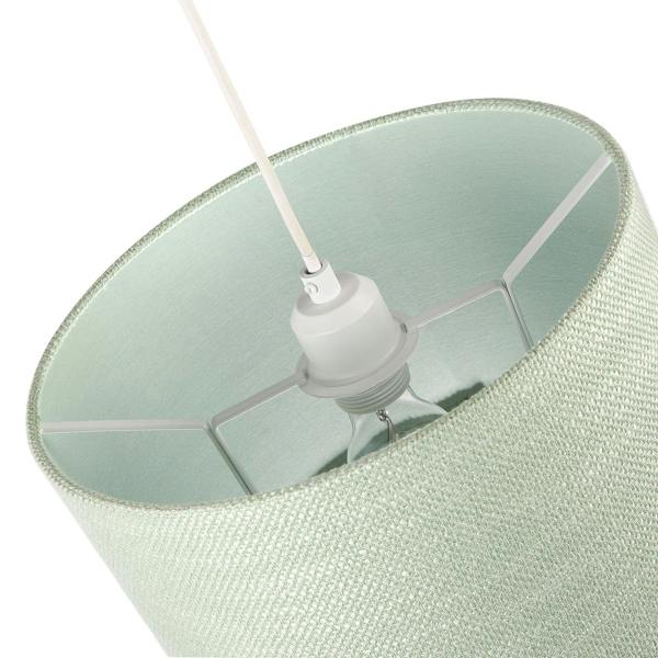 Designer Bobbled and Textured Linen Lamp Shade in Emerald Mint Green Image 3