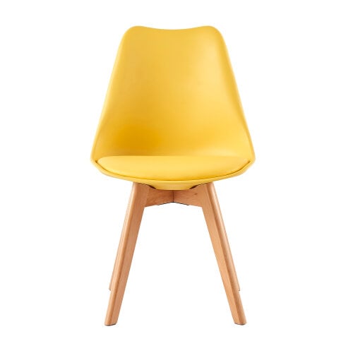 Set of 4 Dining Chairs with Solid Wooden Legs and Seat Cushion Pads Eva